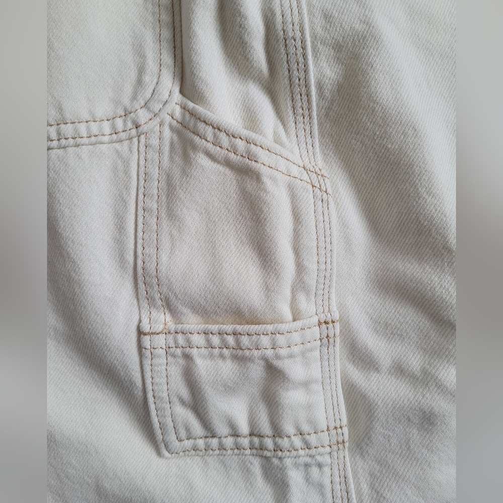Womens Levi's White Denim Midi Skirt In Size 25 With Back Slit - Picture 6 of 10